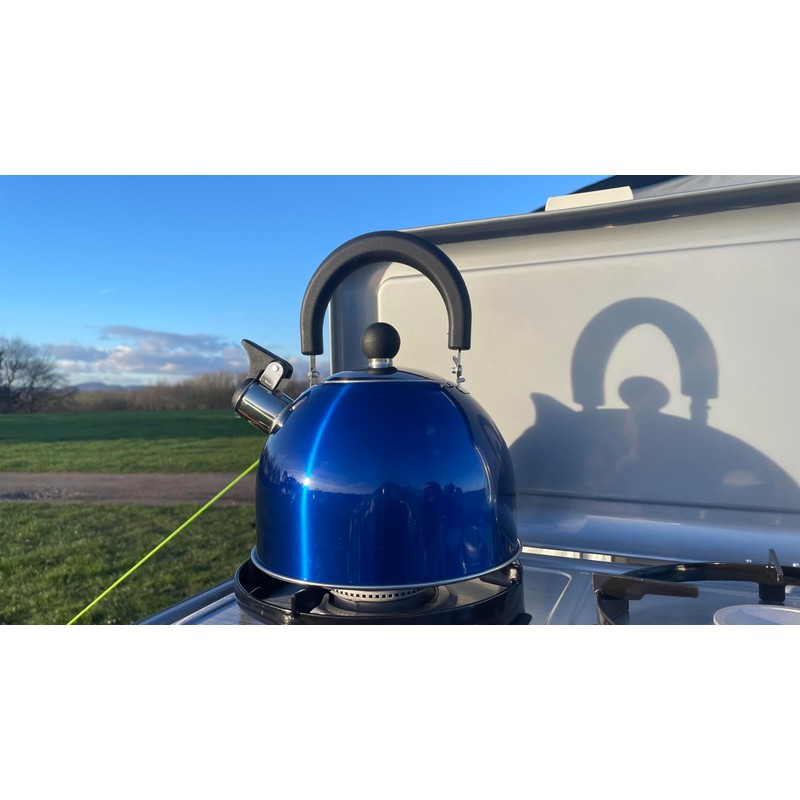 OLPRO 2 Litre Stainless Steel Whistling Kettle – Durable Blue