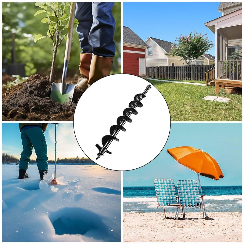 HeyJiaYu Earth Auger Drill Bits for Gas Powered Post Fence