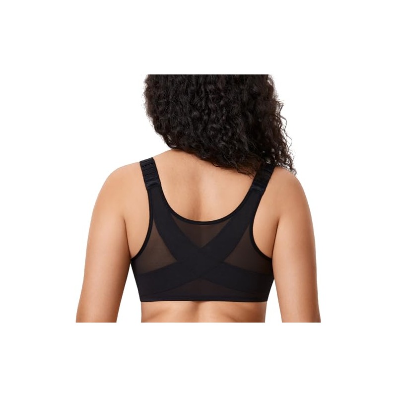 DELIMIRA Women's Posture Correction Bra with Front Closure Bra Large