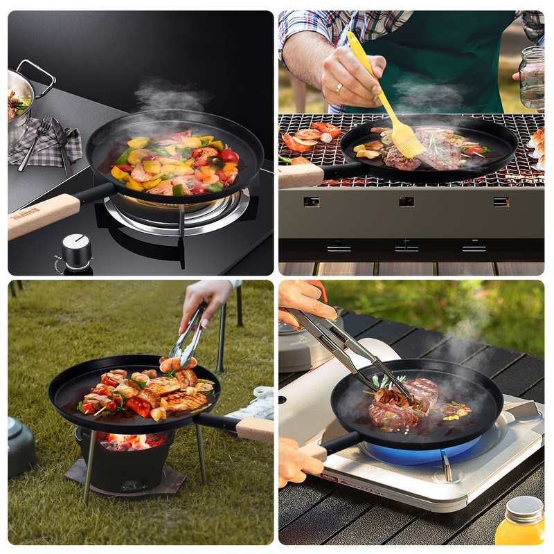 bodkar Frying Pan Skillet 8-inch Flat Crepe Pan, Lightweight Grill