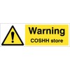 Caledonia Signs 24519G Warning COSHH store, yellow,300 x 100 mm