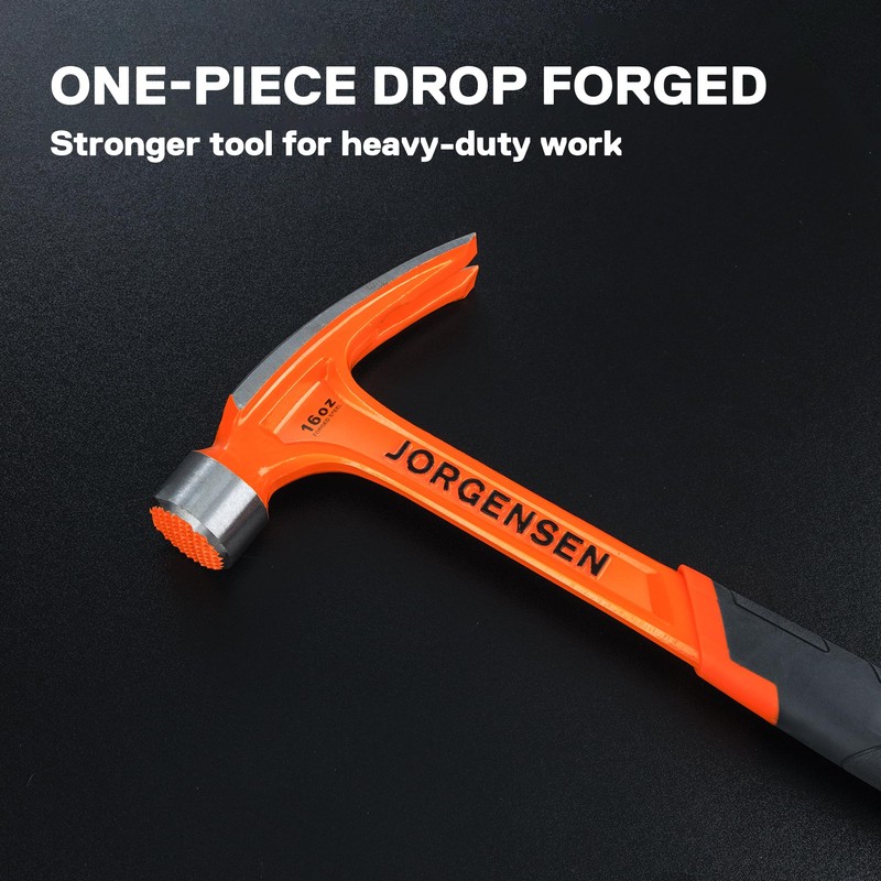 Jorgensen 16 oz Straight Claw Hammer, Rip Claw Hammer with