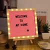 Pink Felt Letter Board Sign with LED Lights- 10in ×
