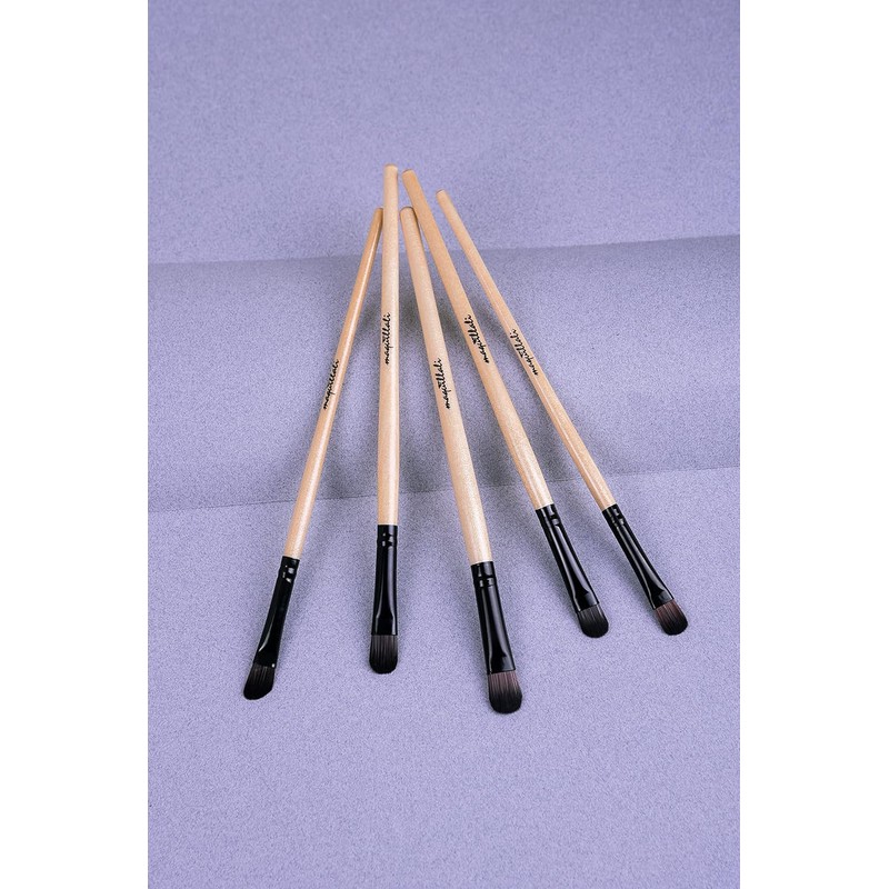 Set profesional de 24 piezas brochas para maquillaje (Madera Original)