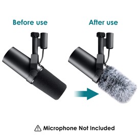 YOUSHARES Shure SM7B Pop Protection Fur Wind Protection - Professional Microphone Cover Microphone Wind Protection Compatible with Shure SM7B Mic