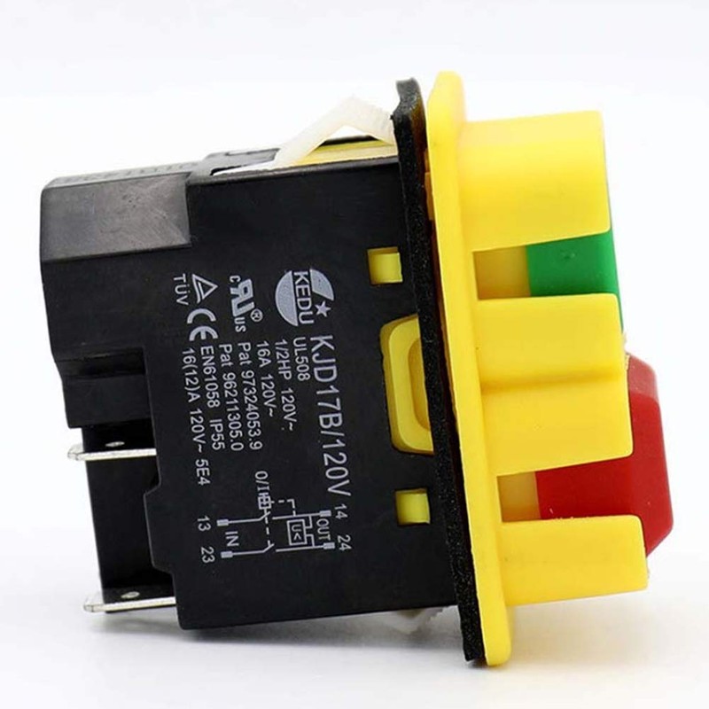 KEDU KJD17B 120V/16A 4 Pins Industrial Electromagnetic Switch Waterproof ON