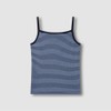 JAJU [JAJU] Women's Cotton Rib Square Neck Sleeveless T-shirt_Dark Blue