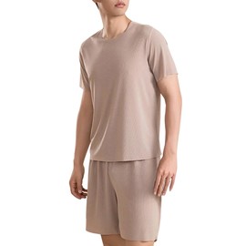 ROKUA Men's Pajamas, Cold Feeling, Room Wear, Top and Bottom Set, Cool to Touch, Short Sleeve, For Summer, Skin-friendly, Quick Drying, Breathable, Stretchy, Soft, Comfortable, Stylish, Relaxed, Ships
