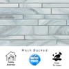 Tenedos HTC285 Silver Cascade Linear Glass Mosaic Tile