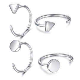CHIC ARTSY 925 Sterling Silver Half Hoop Earrings for Women Earrings Girls Earrings Open Hoop Earrings Minimalist Huggie Earrings Small Huggy Earrings for Women Hypoallergenic, Sterling Silver, No