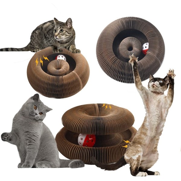 Magic Organ Katzenkratzbrett Recycelbares Katzenspielzeug Akkordeon Rund kommt mit einem