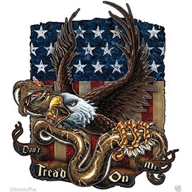 Don't Tread ON ME with Eagle and American Flag Sticker Bumper Sticker Toolbox Sticker Laptop Sticker