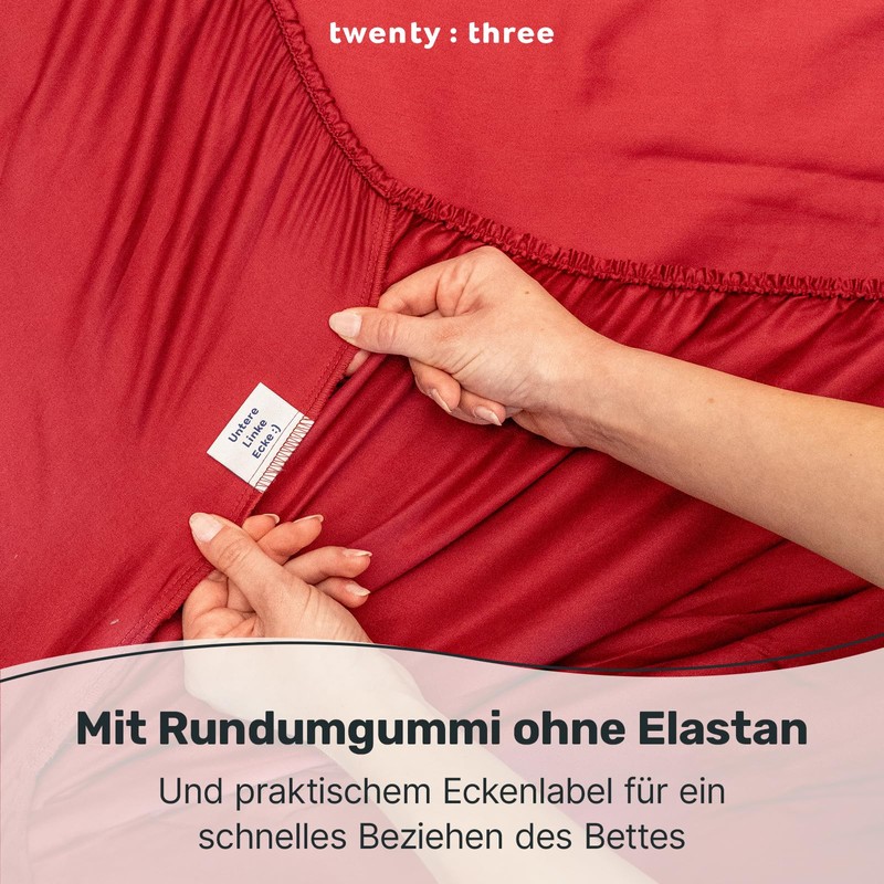 twenty:three Lyocell Fitted Sheet, 90 x 200 cm, Light Grey,