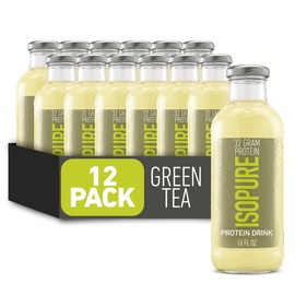 Isopure Zero Carb 32g Clear Protein Ready-to-Drink, Whey Protein Isolate, Green Tea, 12 Pack (Packaging May Vary)