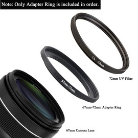 67-72mm Lens-Filter Step Up Adapter Ring, 67mm Lens to 72mm Filter, Hood, Lens Converter and Other Accessories(2 Packs), Fire Rock Aviation Aluminum Alloy 67mm-72mm Ring