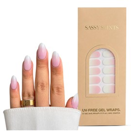 Sassy Saints Pegatinas para uñas sin rayos UV | Ombré clásico | Pegatinas con efecto ombré de rosa a blanco