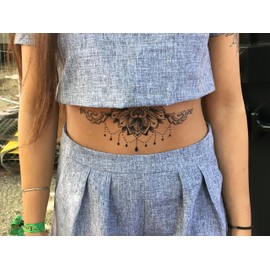 Fiora4 Ass Antlers Tattoos Arm Tattoos Lotus Flowers Temporary Tattoos Fake Tattoos 4 Sheets Set