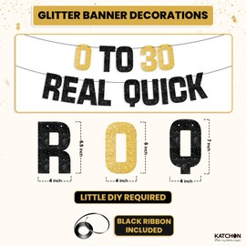 KatchOn, Glitter Custom Birthday Banner – DIY, 10 Feet | Black and Gold Customized Party Banner for Any Age | Black and Gold birthday Decorations, 21st 25th 30th 40th 50th Milestone Birthday Decor