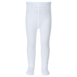 Sterntaler Ajour Butterfly Tights - Children's Tights with Pattern - Tights Girls with Elastic Waistband for Comfortable Hold - Comfortable Tights, Versatile to Match, White