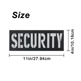 uuKen Security Patch Reflective Laser Cut 11x4 inches with Hook and Loop for Vests Jackets Clothing Bags Backpacks (RL Black,XL 11"×4")