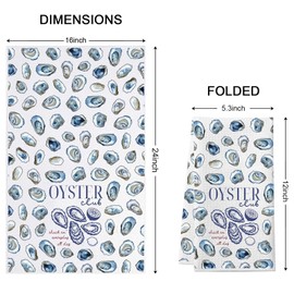 KUIYAI OysterClub Lustiges Strandtuch mit Mehlsack, Retro-Stil, Küchentuch, Küstenfamilie, Ostkosten, Reise