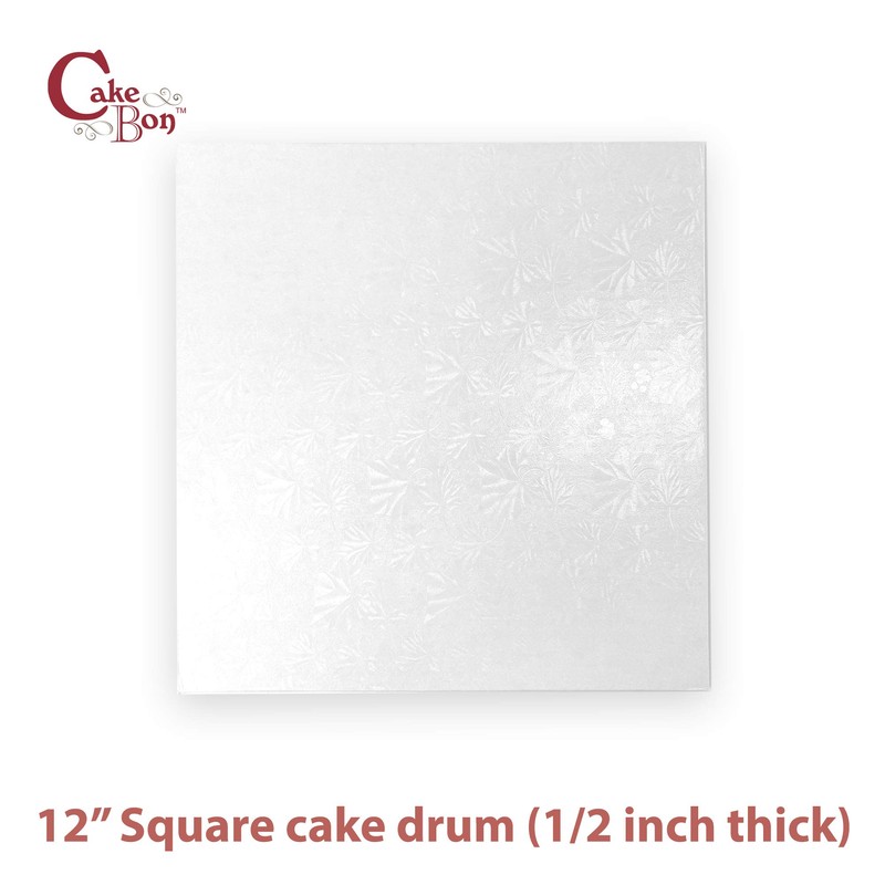 Cakebon Cake Boards Square - Sturdy 1/2 Inch Thick Drums