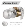 Probrico Brushed Nickel Passage Door Knobs Round Handles for Hall