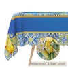 TTQYFNM 60x108inches Blue and Yellow Rectangle Tablecloth Summer Fruit Lemon