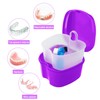 Colorful Denture Bath Case with Brush, Denture Cup Soaking Holder