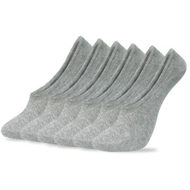 CUTIE MANGO Women No Show Basic Design Casual Sox Non-slip Ultra Low cut Premium Cotton Novelty Socks Simple Formal Light-weight Breathable Cool Liner Fake Socks for all season [Gray 6pairs]