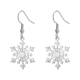 KKJOY Snowflake Dangle Earrings Stainless Steel Winter Fashion Pendant Earrings Christmas Party Jewelry for Women