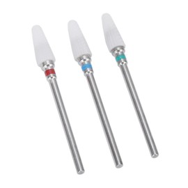 3 Piece Ceramic Nail Drill Bit Set, Professional Efile Nail Drill, Gel Removal Nail Polishing Grinding Bit Accessories for Electric Nail Drills