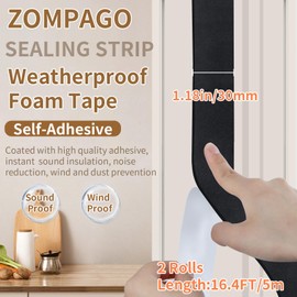 ZOMPAGO Foam Tape Corner Protectors for Furniture Strip,Sharp Edge & Table Bumper,Window Edge,Wall Protector,Soft Corner Guards Safe for Proof,Table Corner Protectors in home,2 Roll,1.18″x16.4FT,Black