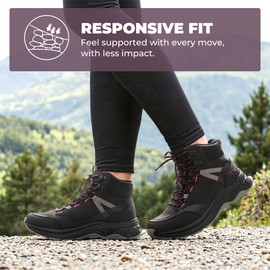 NORTIV 8 Women's Hiking Boots Waterproof Lightweight Outdoor Trekking Comfortable Non-Slip Camping Ankle Boot Hollow,Size 7,Black,NWUMHB2501