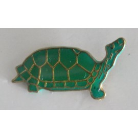 Ramson Turtle Lapel Pin Animal Tie Tack Wildlife Brooch Sea Lake Green Hardshell