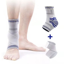 MILAIUN Ankle Brace, 1 Pair Ankle Brace with Velcro Fastening for Men and Women, Foot Brace Ankle Support for Sports Protection, Arthritis, Plantar Fasciitis (S, Blue)