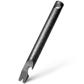 Titanium EDC Pry Bar with Bottle Opener, Measure Function Multi Tool, Small Keychain Prybar for Everyday Carry (Black, Small Pry bar)