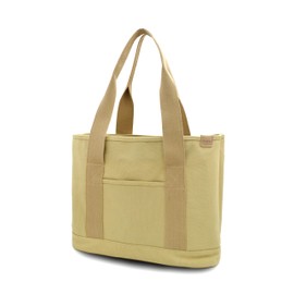 Women's Medium Handbag Canvas Satchel Tote Bag Shoulder Bag Shopper for Books Everyday Work, Khaki L