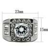 YourJewelleryBox Mens Men's Solitaire Simulated Diamond Ring Steel Not Tarnish