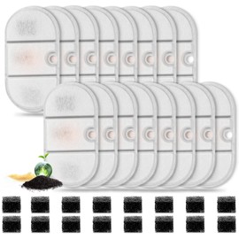 16 Pack Replacement Filters &16 Pre-Sponges Filters, Pet Replacement Filter for 71oz/2.1L PLWF002 Capsule Bowl
