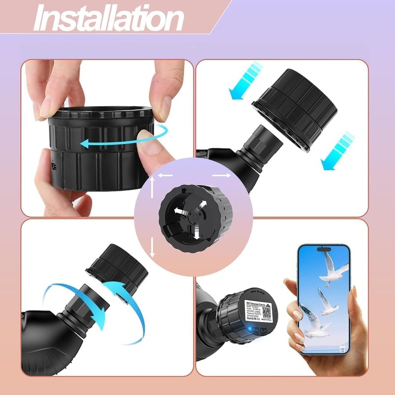 Electronic WiFi Eyepiece Camera, 4MP 2K Video Recording Integrated WiFi