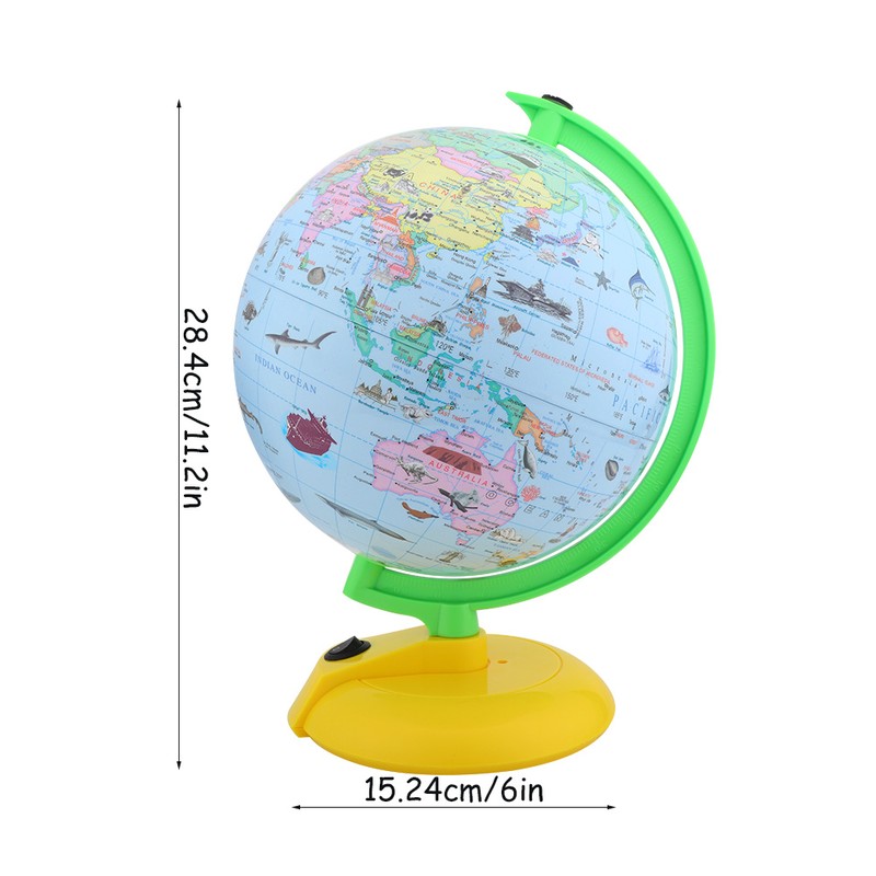 8in Colorful Lighting Tellurion World Globe 360 Degree Rotation Built