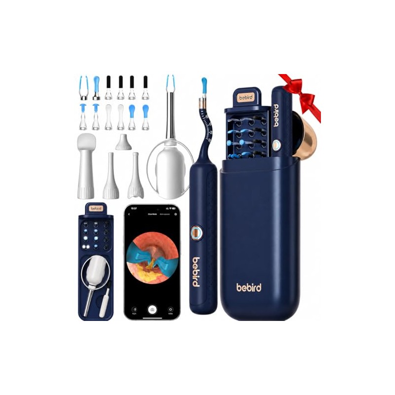 Bebird Limpiador de Oídos con Otoscopio Digital HD, Cámara Flexible,