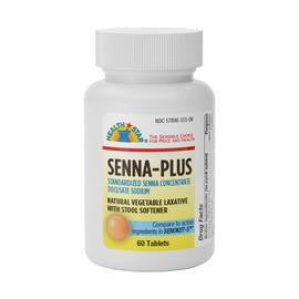 GeriCare Senna Plus Natural Vegetable Laxative with Stool Softener, Docusate Sodium 50mg, Sennosides 8.6mg 60 Count (Pack of 1)