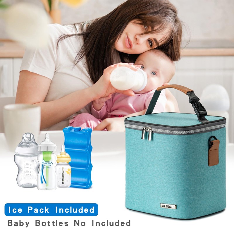 BABEYER Breastmilk Cooler Bag with Ice Pack Fits 6 Baby