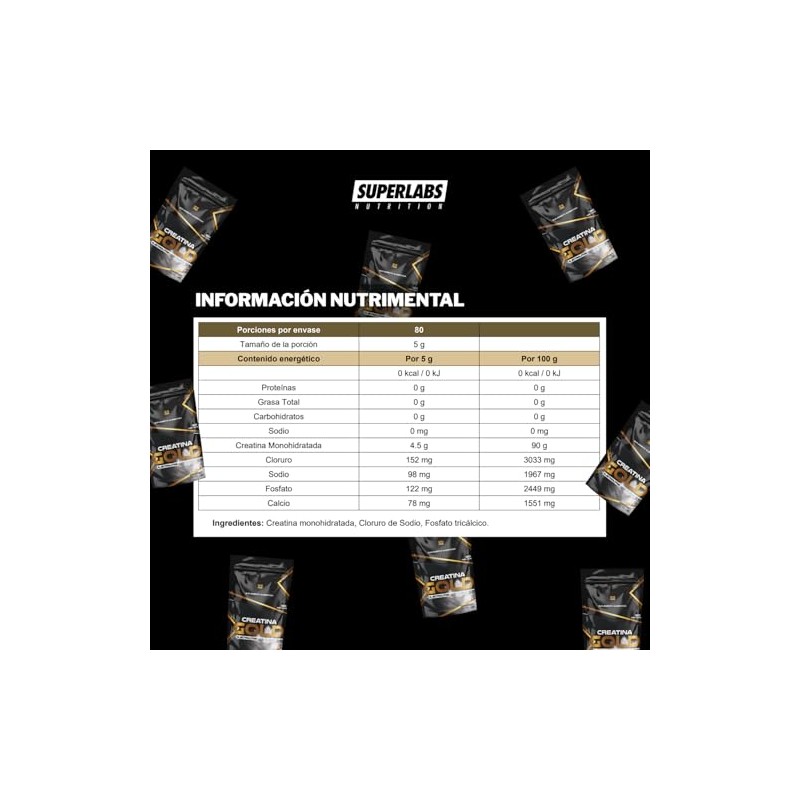 Creatina Monohidratada Gold Electrolitos 400g Sabor Servicios