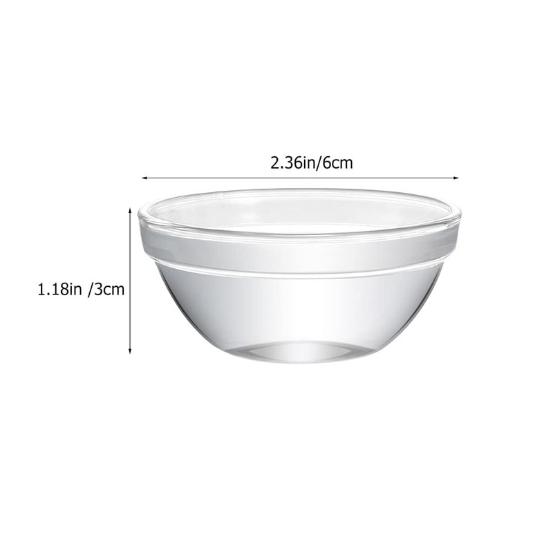 Set of 10 Mini Prep Bowls, 2.36 Inch Small Glass