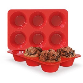 SILIVO 2 Pack Jumbo Muffin Pan - 6 Cup Nonstick Large Muffin Pans for Homemade Muffin and Cupcake