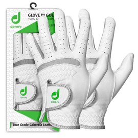 Dprofy Men's Golf Glove Pro Cabretta Leather Golf Gloves Golf Accessories, Pack of 2 (X-Large)
