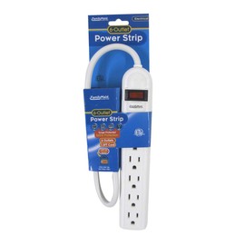 Treasure Gurus Computer Surge Protector Electronics Power Strip Multi 6 Outlet White Electrical Plug Extension Cord